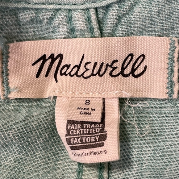 MADEWELL NWOT Denim Sleeveless Seamed Mini Dress in Storied Sea - Picture 8 of 10